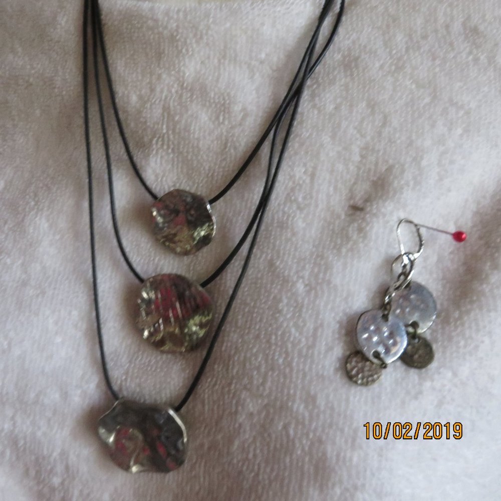 Chico's silver necklace and earings